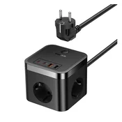 Baseus PowerCombo Cube stanica za punjenje 30W, 3x CEE 7/3, 2x USB Type-A, 2x USB Type-C E00066400117-00