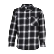 Boys Oversized Plaid Shirt Black/White