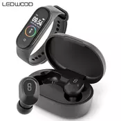 LEDWOOD KEPLER, TWS brezžične slušalke + športna zapestnica, črne