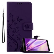 Cadorabo CADORABO Honor 7X v klasična temno modra - ovitek v cvetličnem dizajnu z magnetnim zapiranjem, stoječo funkcijo in režami za kartice, (20563300)