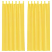 Vidaxl Voile zavese z zankami 2 kosa rumene 140x225 cm