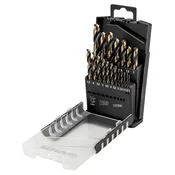 Svrdla za metal HSS-CNC, kut vrha 124°, Pro-Tec, 1,0 - 10,0 mm, set od 19 kom 55H089