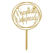 Akrilni okrasek za torto VSE NAJBOLJŠE, zlati krog