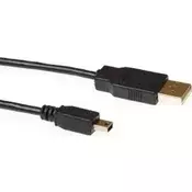 ACT USB kabel[USB 2.0] - USB A (M) - miniUSB (M) kabel, 5 m, črna (SB2415)