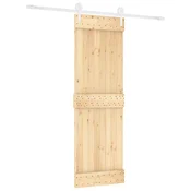 Vidaxl Drsna vrata Naravna in bela 70 x 210 cm Masiven borov les