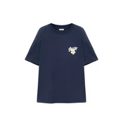 Pull&Bear Majica mornarska / limonino-rumena / bela