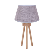 Duolla - Stona lampa BOUCLE 1xE27/15W/230V O 28 cm siva/drvo