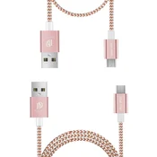 Dux Ducis K-TWO mikro USB kabla 1m + 0,2m roza