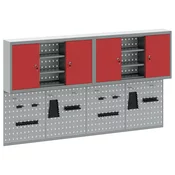 vidaXL vidaXL 4-delni komplet orodnih omar in pegboard set na steni rdeča kovina, (22048522)