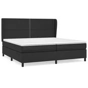 Vidaxl Box spring postelja z vzmetnico črna 200x200 cm umetno usnje