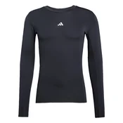 ADIDAS PERFORMANCE Tehnicka sportska majica TECHFIT Long Sleeve crna / bijela