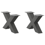 vidaXL vidaXL Noge za klubsko mizico v obliki črke X 2 kosa antracit 50 x (30-31) cm jeklo, (22123589)