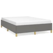 Vidaxl Posteljni okvir brez vzmetnice temno siv 140x190 cm blago