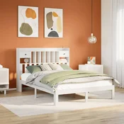 vidaXL vidaXL Knjižna postelja brez vzmetnice bela 140x200 cm trdna borovina, (21611149)