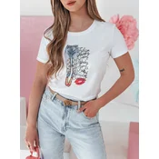 T-shirt damski z nadrukiem TRENDAY biały Dstreet
