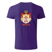 Suvenir Muška majica Grb Srbije, Štampa na zadnjoj strani, Ljubicasta
