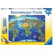 Ravensburger puzzle (slagalice) XXL 300pcs World Landmarks Map RA13227