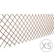 VIDAXL vrtna ograja iz vrbe videz okrižja 5 kosov velikosti 90 x 180 cm