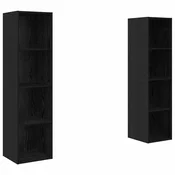 Vidaxl Komplet TV omaric 2 szt. Črna 37 x 37 x 142,5 cm Konstruiran les