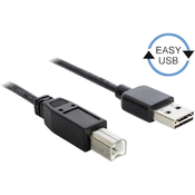 Delock USB 2.0 priključni kabel [1x USB 2.0 - 1x USB 2.0 B] 3 m črn pozlačeni kontakti Delock