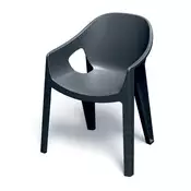 Prosperplast Plastični stol z nasloni za roke PREMO, antracit 65x56x82,5 cm