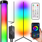 LED RGB kotna talna svetilka 132cm APP + daljinski upravljalnik Rainbow 3D