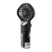 Infostyle Techsuit G10 prenosni mini ventilator z vlažilcem – ročni, USB-C, črn, 4 hitrosti
