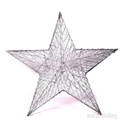 Star-shaped 52cm/silver colored painted metal decoration Dom
