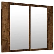 LED kupaonski ormaric s ogledalom boja hrasta 60x12x45cm drveni