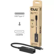 CLUB3D CAC-2505 prilagodnik za video kabel 0,12 m USB Tip-C HDMI + USB Crno