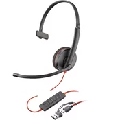 Poly Blackwire 3210 Monaural USB-C Black Headset +USB-C/A Adapter (Bulk) 8X2J8A6