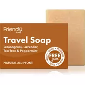 Friendly Soap Naravno potovalno milo 3v1 limonska trava, sivka, čajevec, meta 95 g
