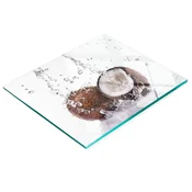shumee Večnamenska dekorativna steklena tabla s potiskom kokosa in vode 60x52 cm