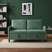 Sofa s pohranom Morska zelena 152 x 78 x 87 cm Poliester - zelena boja mora 140 cm