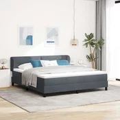 vidaXL vidaXL Box Spring postelja s blazino temno siva 180x200 cm žamet, (22051560)