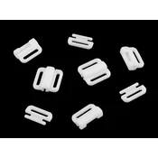 Zapirala za kopalke širine 10 mm iz plastike - bela (5 parov)