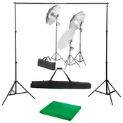 Vidaxl Fotografski studijski komplet s svetilkami in ozadjem