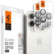 Spigen Glass tR EZ Fit Optik Pro 2 Pack, white titanium - iPhone 15 Pro/15 Pro Max (AGL07165)