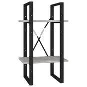 Vidaxl Knjižna omara 2-nadstropna betonsko siva 40x30x70 cm iverna pl.