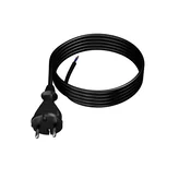 shumee 3 m priključni kabel z ravnim vtičem TIP E 230 V 16 A 2 × 1,5 mm2 H07BQ-F PP-21 črne barve W-98579
