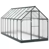 Vrtni staklenik s vratima Antracit 183,5 x 423,5 x 207 cm