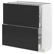 METOD / MAXIMERA Podni element,2 fioke, bela/Nickebo boja antracita, mat, 80x37 cm