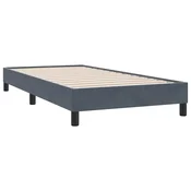 Vidaxl posteljni okvir brez vzmetnice temno siva 100x210 cm žamet