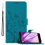 Cadorabo CADORABO Huawei MATE 9 v klasična rožnata zlata - ovitek v cvetličnem dizajnu z magnetnim zapiranjem, stoječo funkcijo in režami za kartice, (20562373)