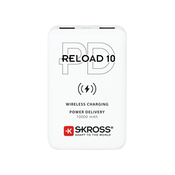 Skross Reload 10 QI 10000 mAh polnilnik v sili, 2xUSB / Type-C, bel + kabel