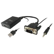 EQUIP VGA/D-Sub HDMI transformator Crno 15cm 119038