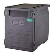 Termoizolacijski zaboj Cambro Cam GoBox s sprednjim polnjenjem, 600 x 400 mm, z 9 vodili, 126 l, črn