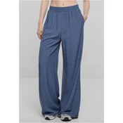 Womens viscose trousers with wide legs - blue