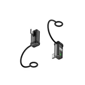 INF 2-Pack 240W 120Gbps USB-C ženski na USB-C moški kotni adapter z vrvico Black, (5000291497)