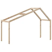 Vidaxl Streha za otroško posteljo 213x95,5x144,5 cm trdna borovina